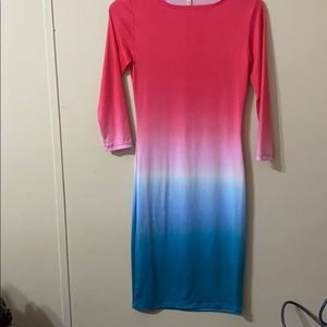 ombré pink and blue dress